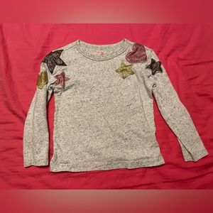 Crewcuts Grey Long Sleeve Heart And Stars Shirt sz 3